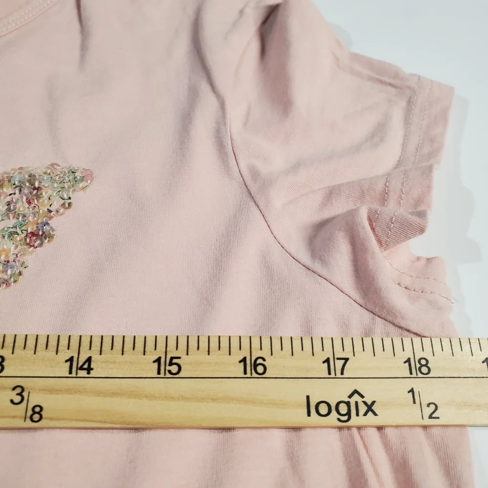 Express Pink Sequin Butterfly Women's Top - Picture 4 of 8